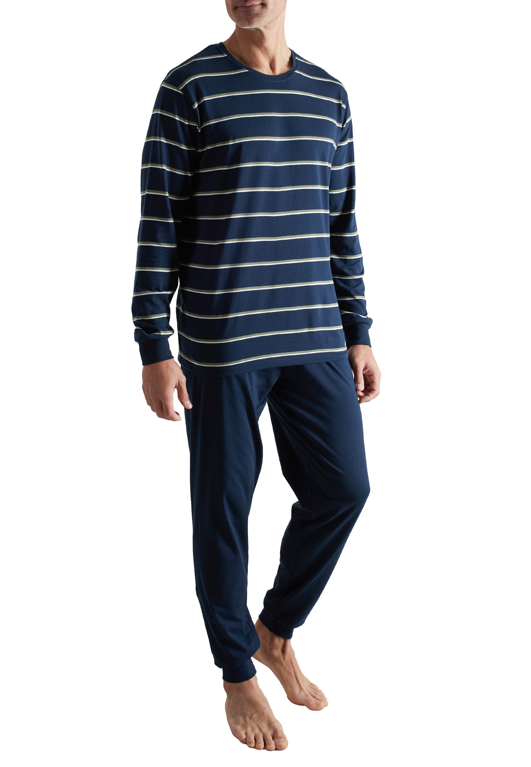 ceceba-herren-pyjama-blau-quergestreift-lang-2 image 1