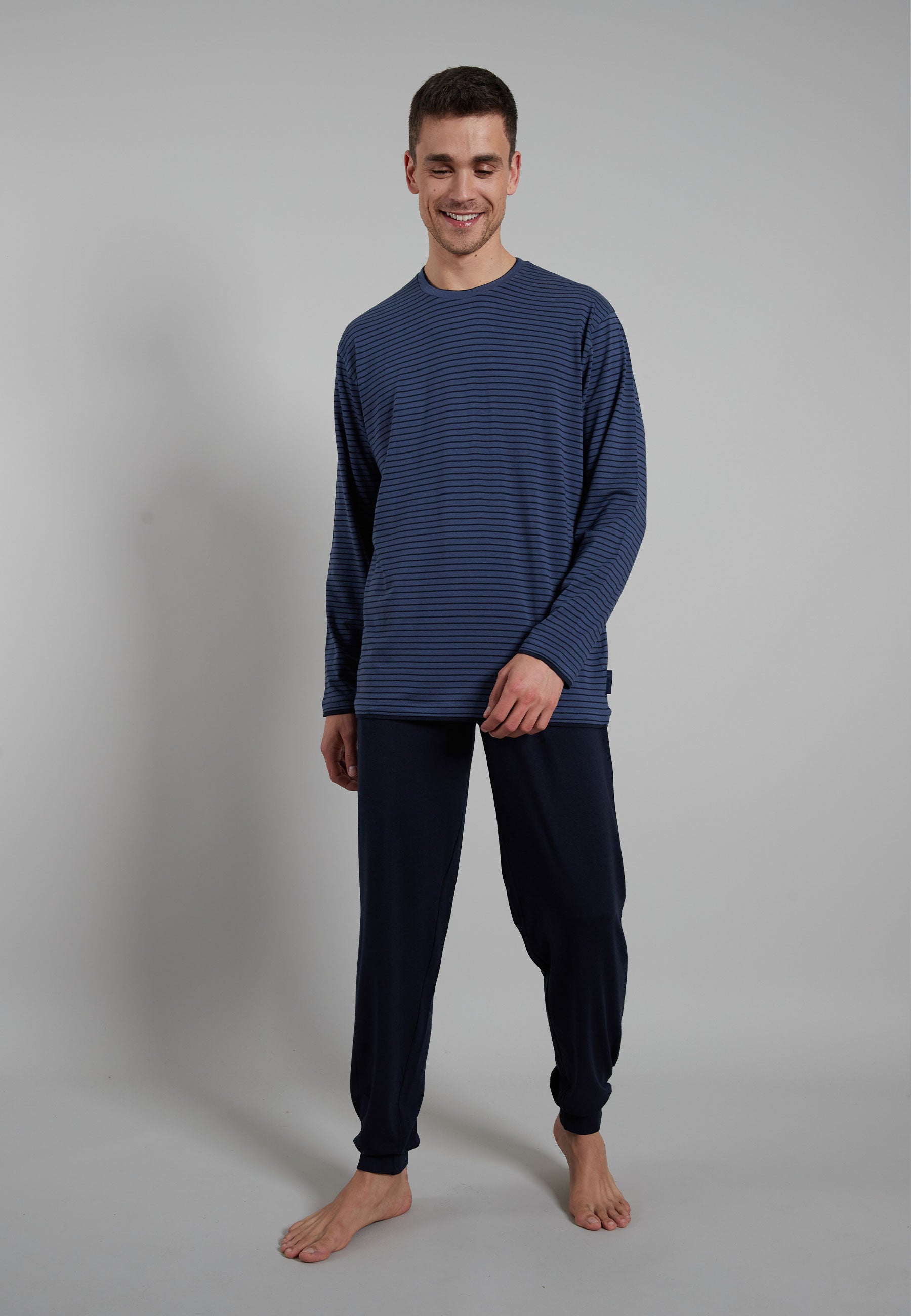 ceceba-herren-pyjama-blau-l-ngsgestreift-lang image 2