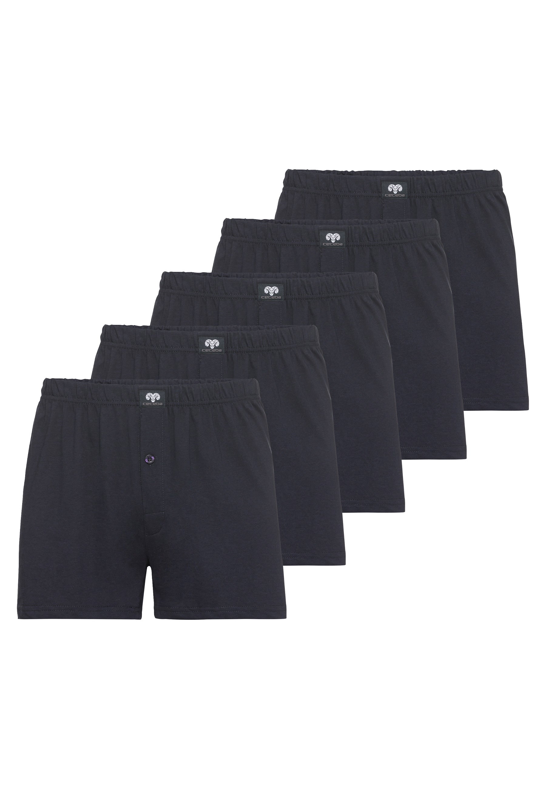 ceceba-herren-boxershort-blau-uni-5er-pack-baumwolle image 1
