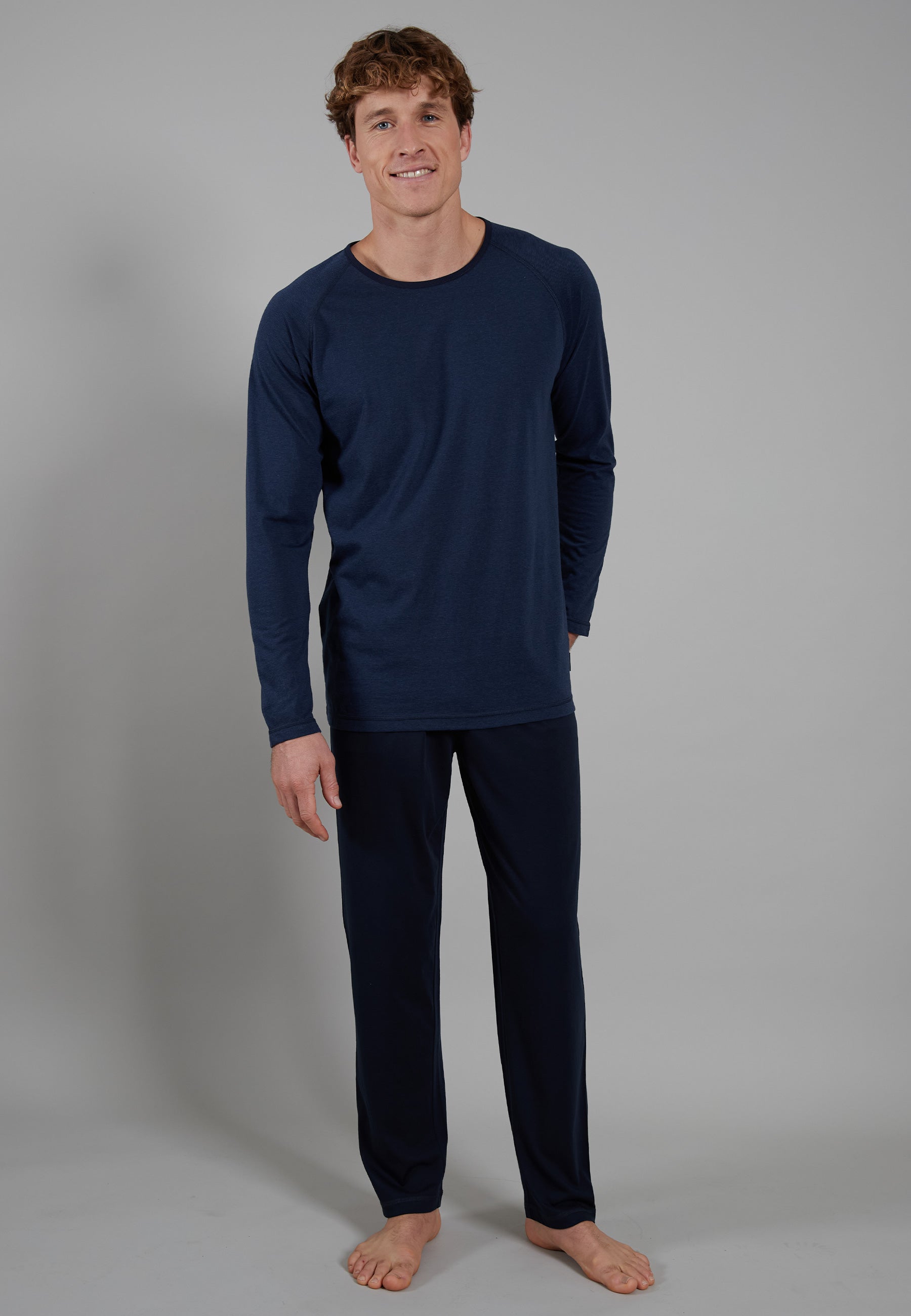 ceceba-herren-pyjama-blau-quergestreift image 2