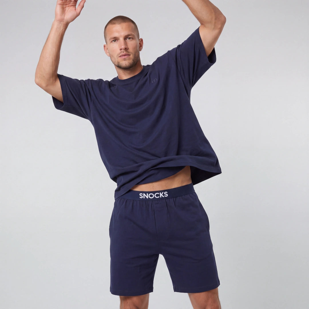 snocks-schlafanzug-set-herren-kurz-dunkelblau-pyjama-bio-baumwolle image 6