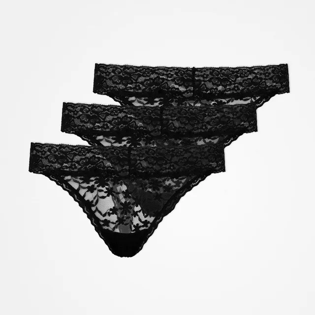 snocks-perizoma-pizzo-vita-alta-damen-string-tanga-spitze-nero-schwarz image 1