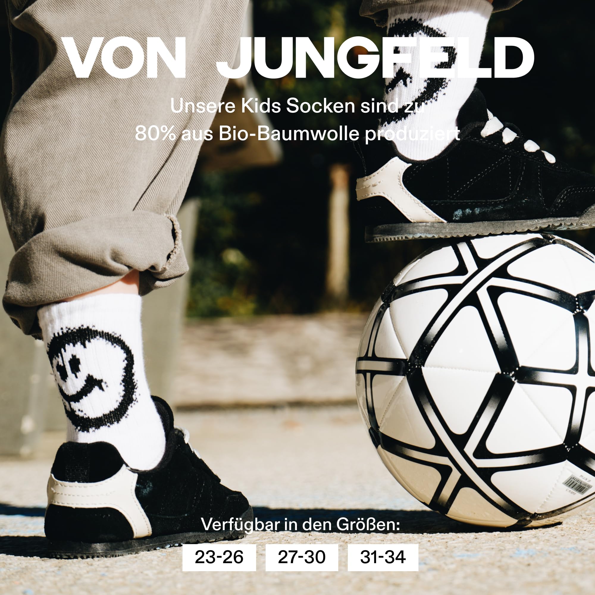 von-jungfeld-tennissocken-kinder-crew-socks-bio-baumwolle-smiley image 3