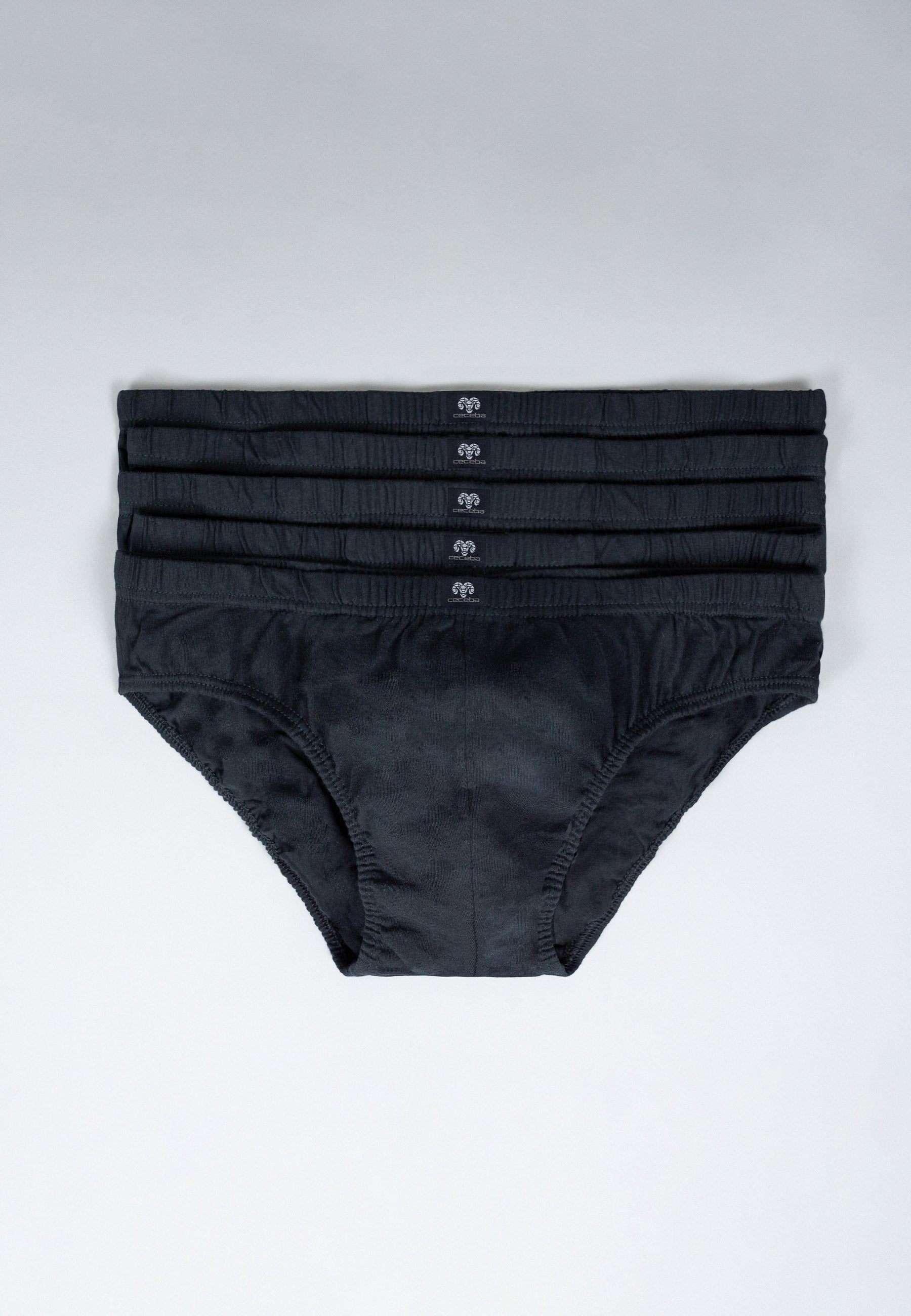 ceceba-herren-slip-schwarz-uni-5er-pack-baumwoll-slip-vorratspack image 5