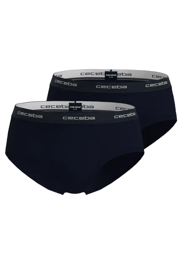ceceba-herren-slip-blau-uni-2er-pack-baumwolle-elasthan image 1