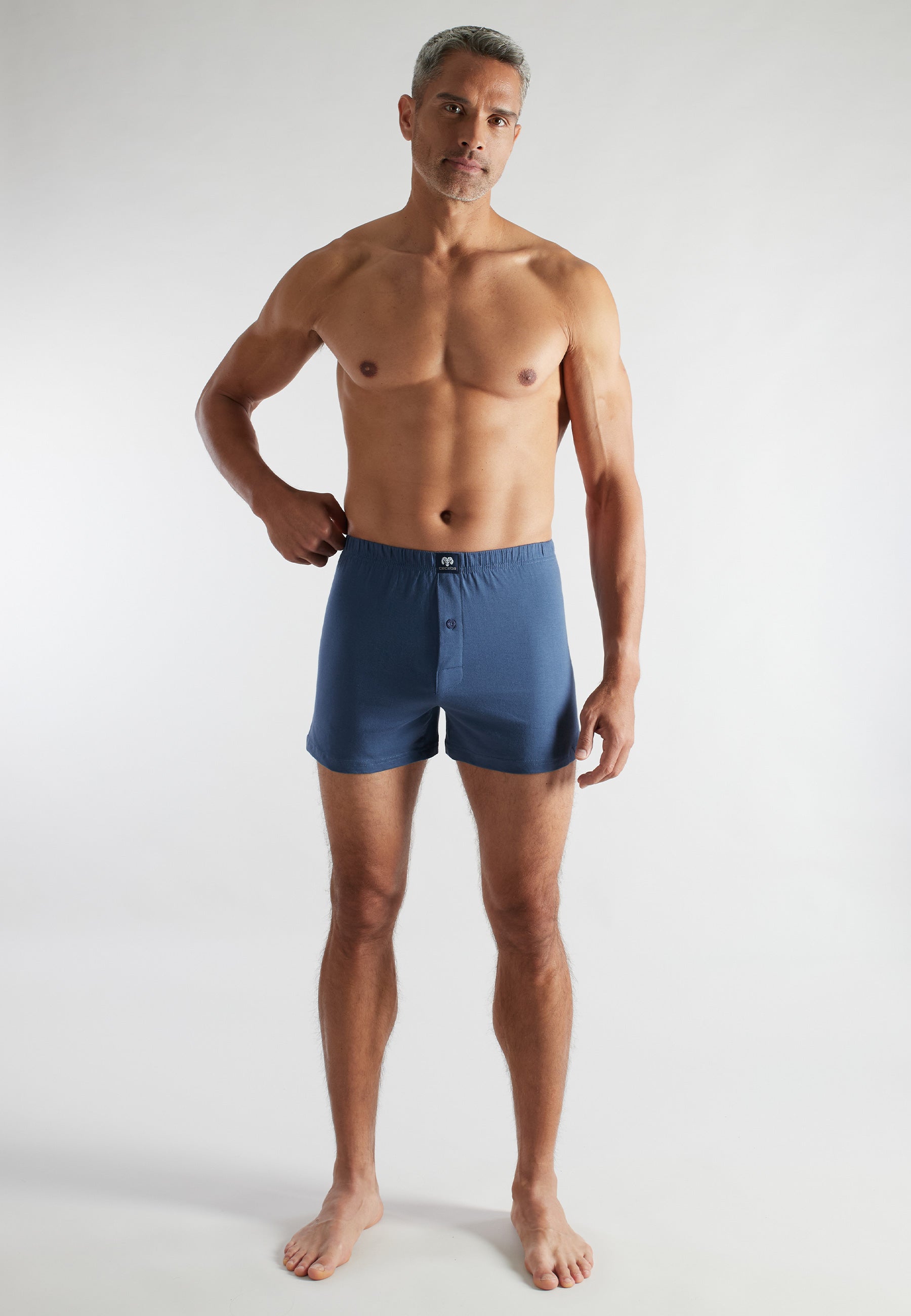 ceceba-herren-boxershort-blau-uni-2er-pack-mit-eingriff image 2