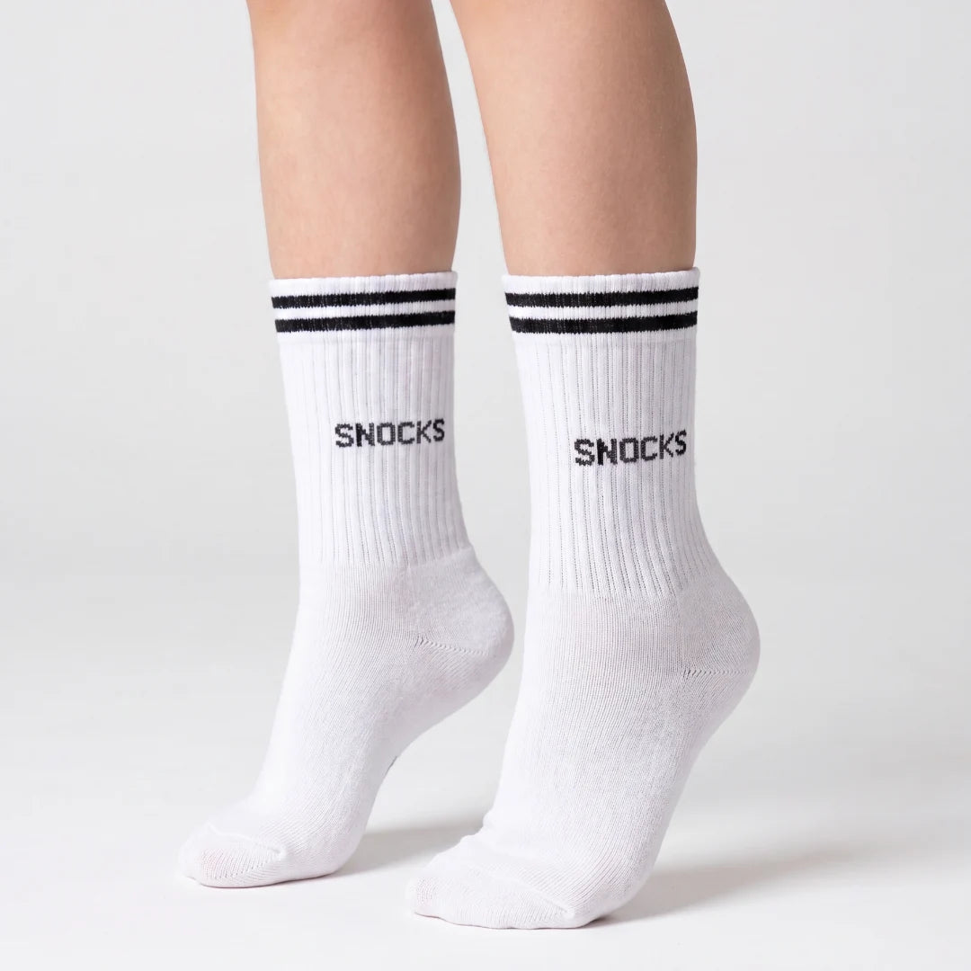 snocks-hohe-sportsocken-mit-streifen-kinder-wei-retro-tennissocken image 2