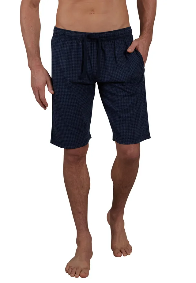 ceceba-herren-bermuda-blau-bedruckt-mit-karo-design image 1