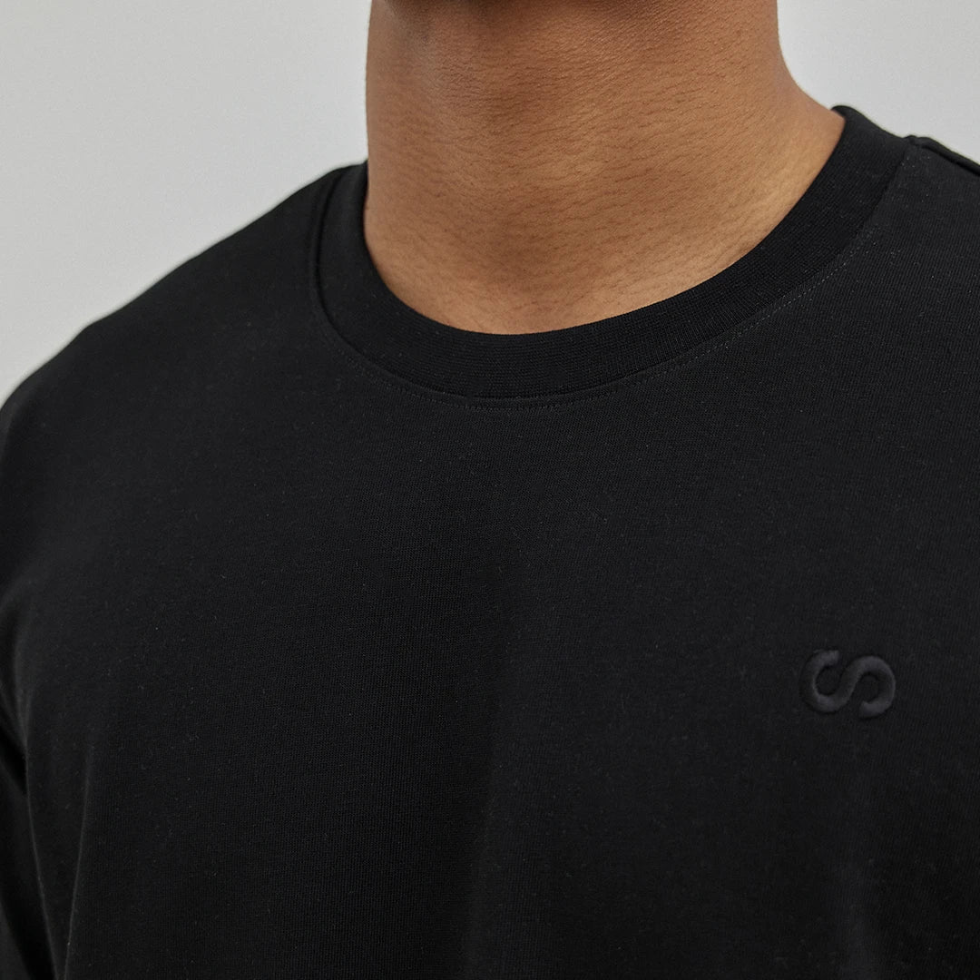 snocks-oversized-t-shirt-herren-schwarz-boxy-fit image 4