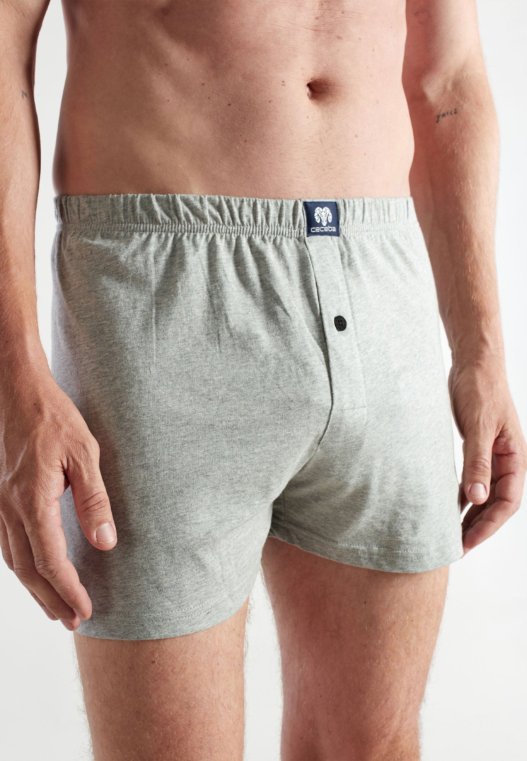 ceceba-herren-boxershort-grau-uni-5er-pack-mit-knopfleiste image 4