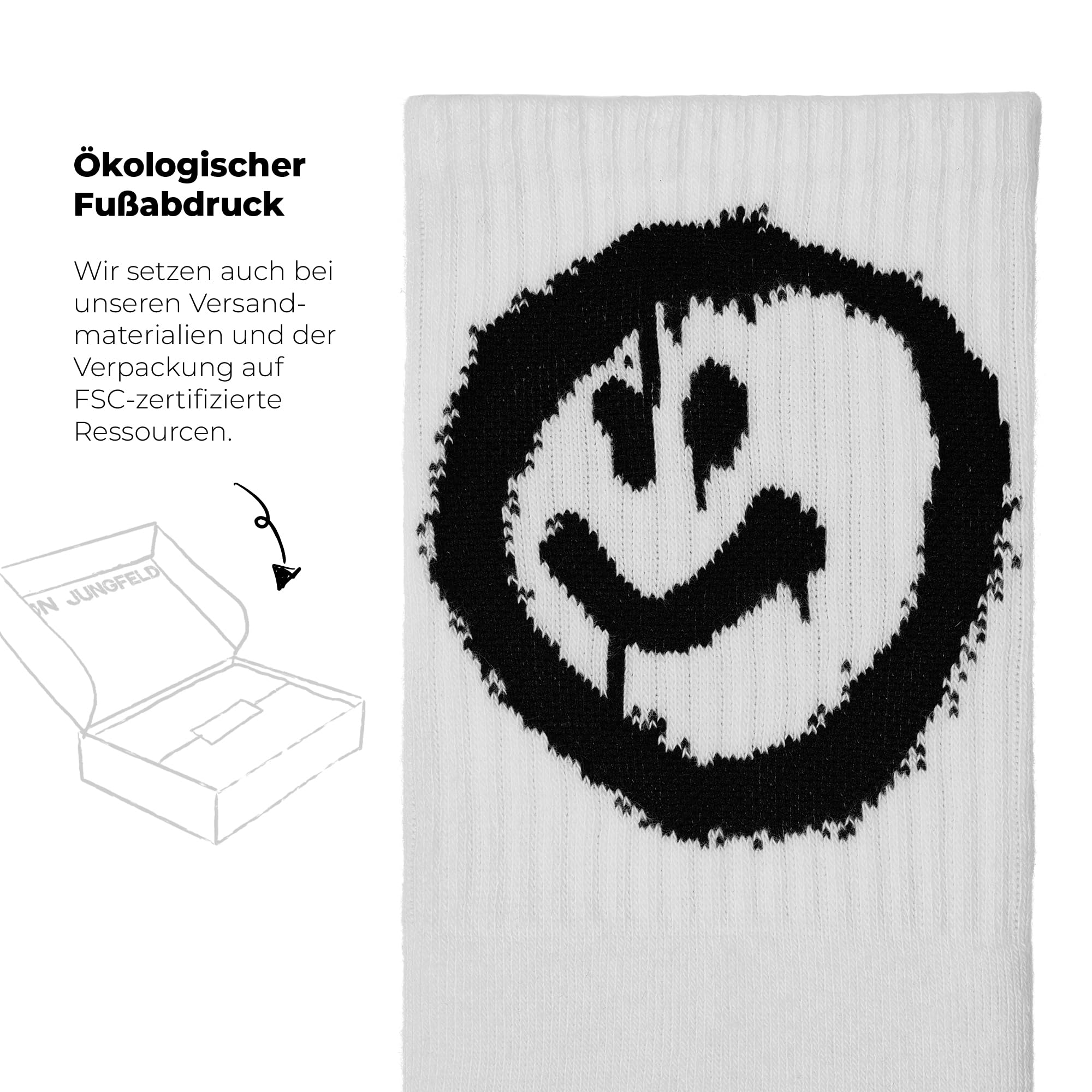 von-jungfeld-tennissocken-kinder-crew-socks-bio-baumwolle-smiley image 7
