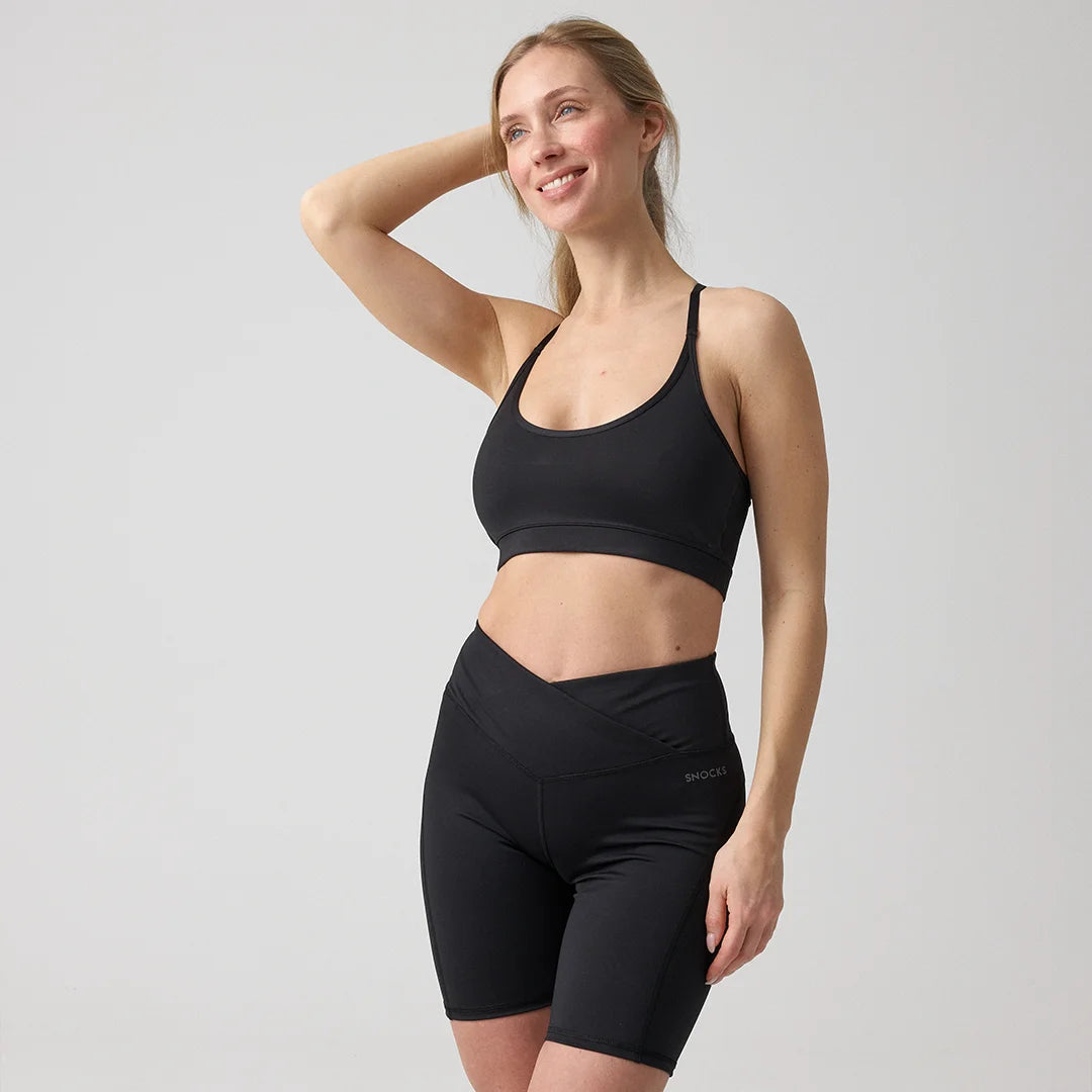 snocks-radlerhose-damen-v-cross-schwarz-leggings-shorts image 6