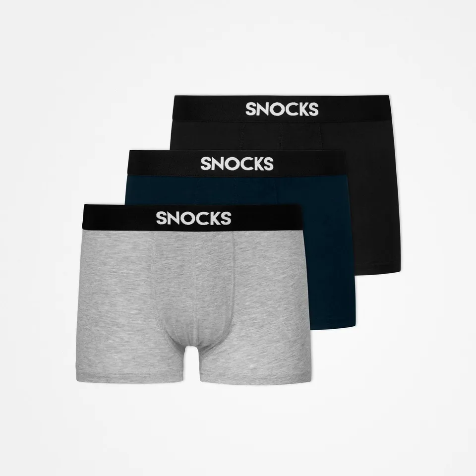 snocks-premium-boxershorts-herren-mix-schwarz-grau-blau image 1