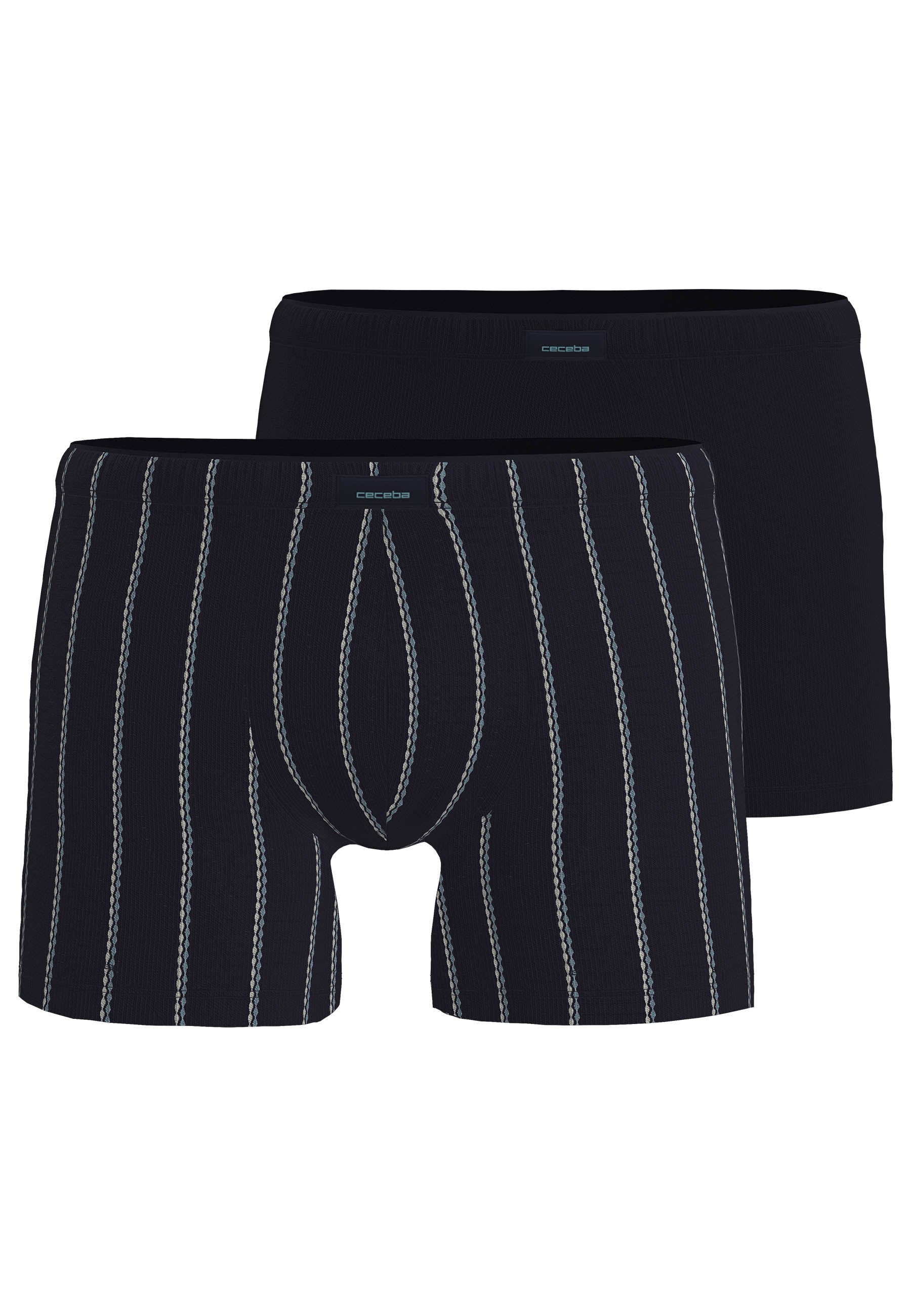ceceba-herren-long-pants-blau-l-ngsgestreift-2er-pack-lange-unterhose image 1