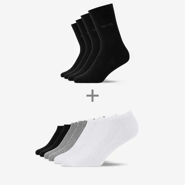 snocks-opposite-bundle-basic-t-shirt-socken-mix-unisex image 1