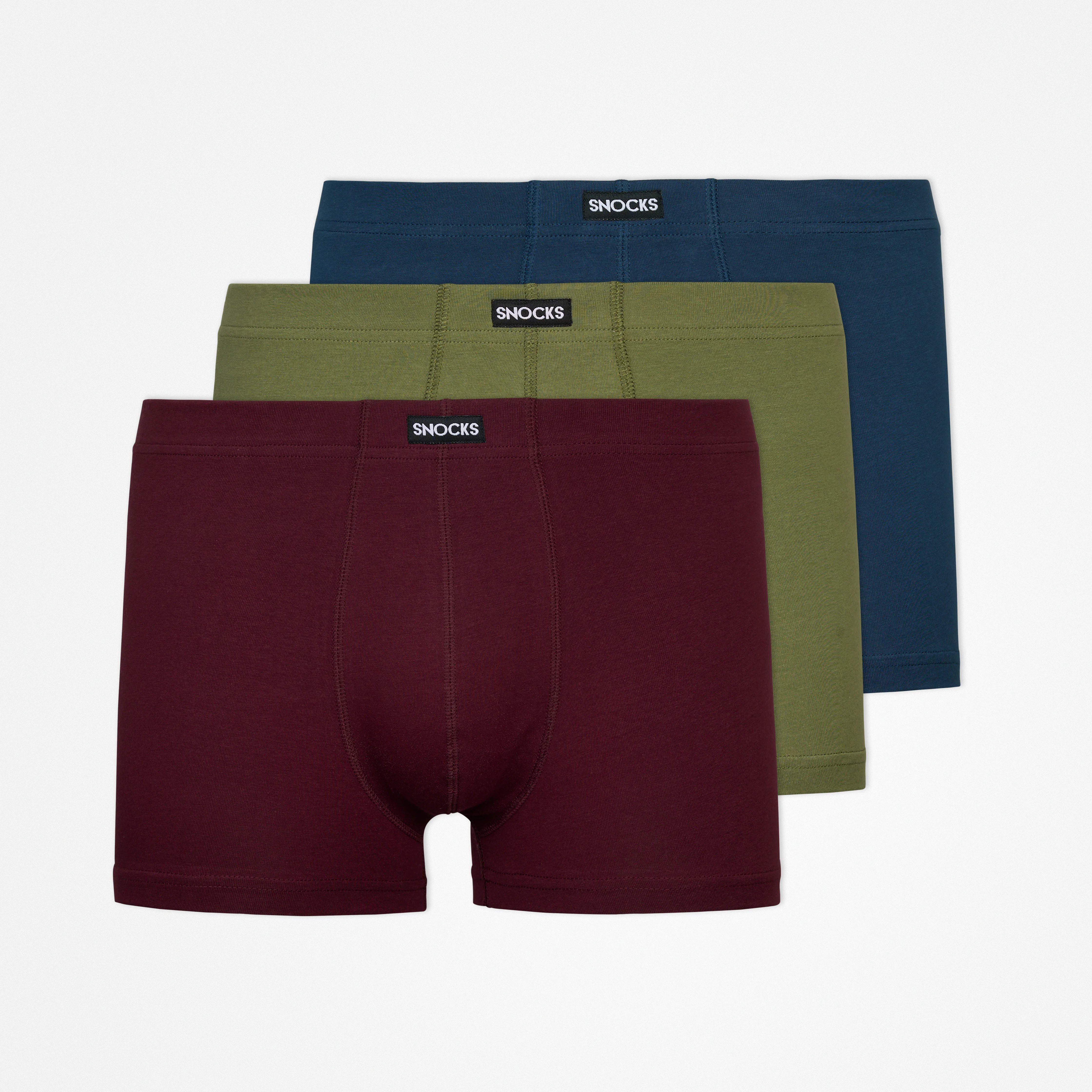 snocks-retro-boxershorts-herren-mix-rot-olive-blau image 1