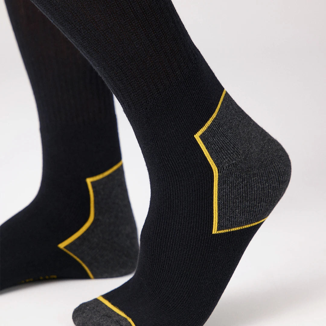 snocks-hochwertige-arbeitssocken-schwarz-gelbe-akzente-business-socken-herren image 3