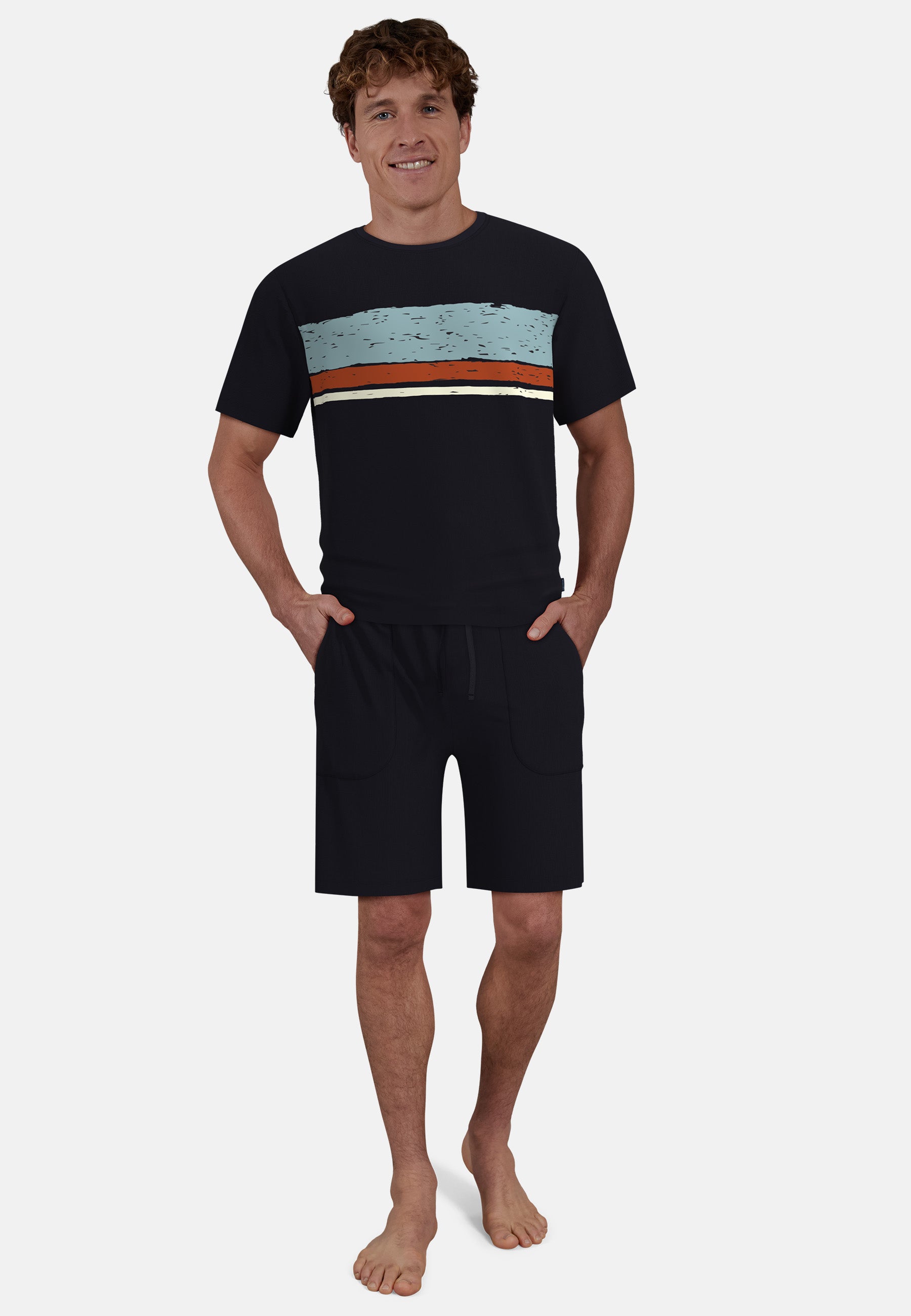ceceba-herren-shorty-blau-bedruckt image 2