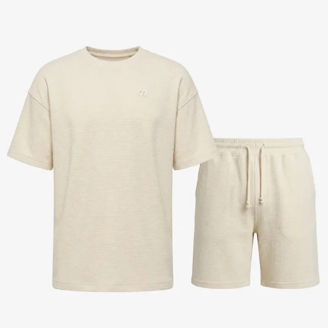 snocks-schlafanzug-set-waffle-herren-kurz-beige image 1