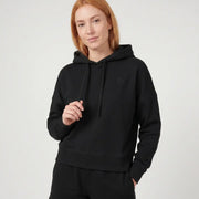 snocks-felpa-con-cappuccio-donna-hoodie-in-nero-con-stampa-sul-petto image 4
