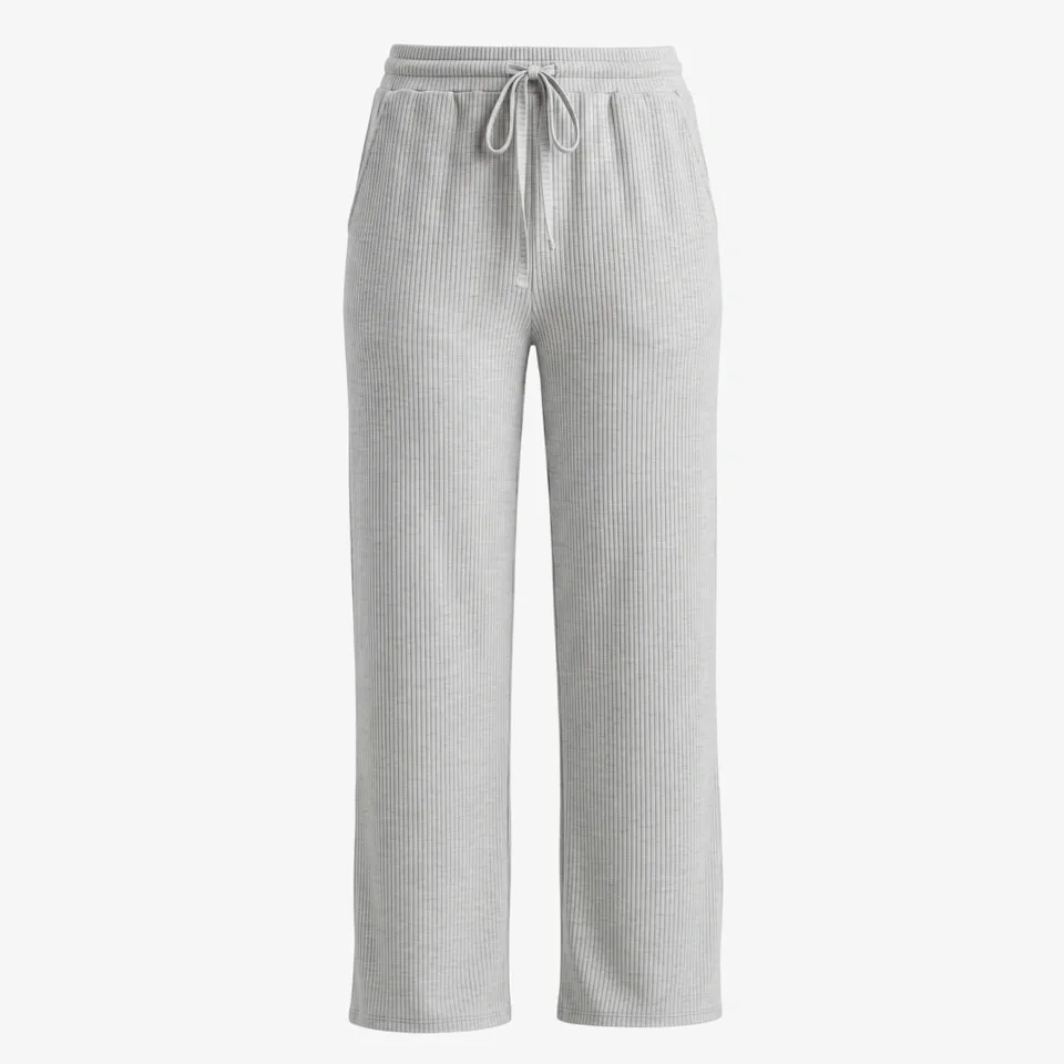 snocks-loungehose-damen-rippstruktur-hellgrau-meliert image 1