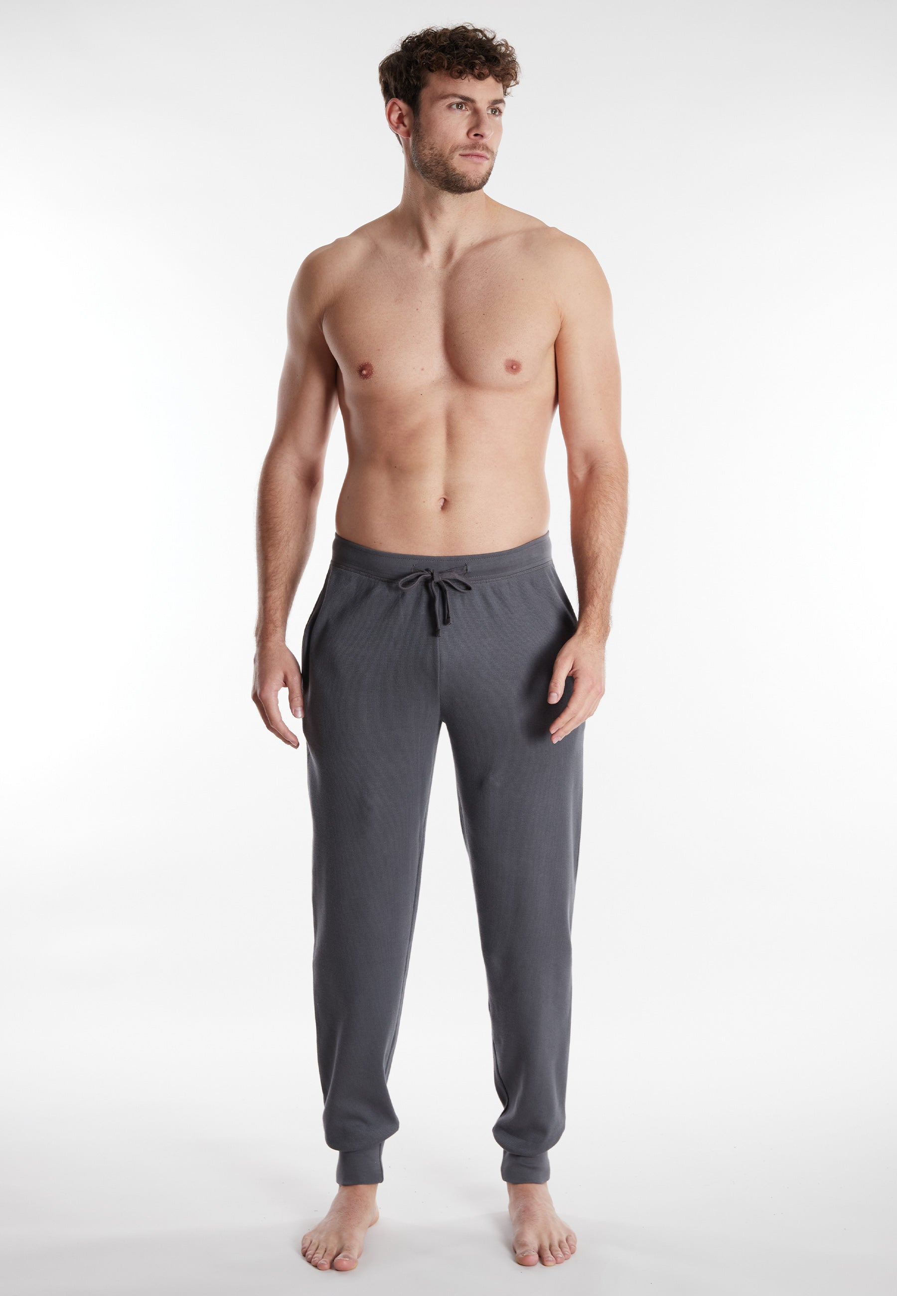 ceceba-herren-lange-hose-grau-uni-pyjama image 2