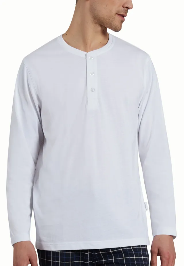 ceceba-herren-longsleeve-wei-uni-mit-knopfleiste image 1