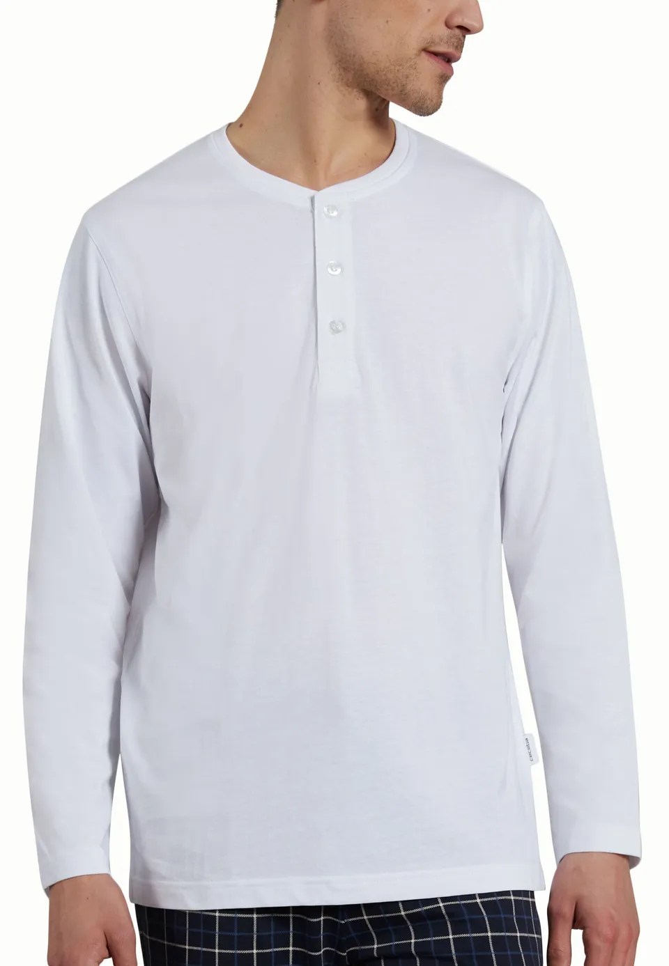 ceceba-herren-longsleeve-wei-uni-mit-knopfleiste image 1