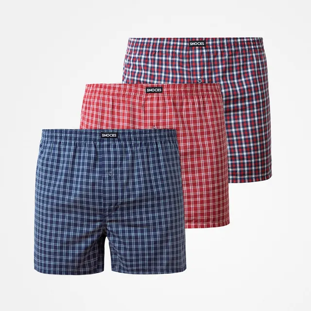 snocks-american-boxershorts-small-check-herren-weite-boxershorts-bio-baumwolle image 1