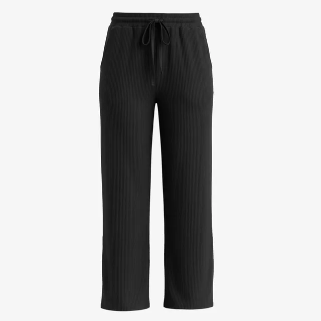 snocks-loungehose-damen-rippstruktur-schwarz-sweatpants image 1