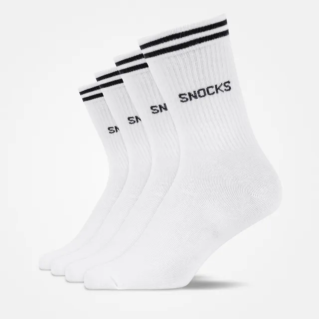 snocks-hohe-sportsocken-mit-streifen-wei-retro-socken-lang image 1
