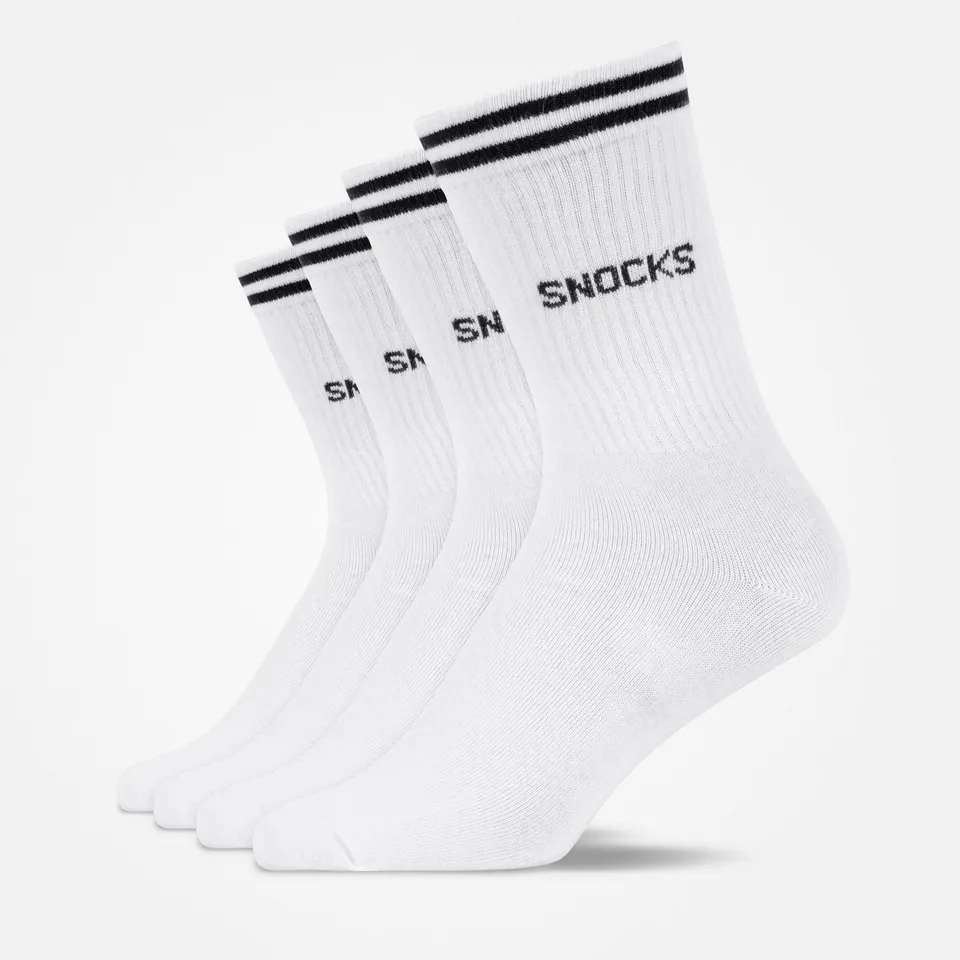 snocks-hohe-sportsocken-mit-streifen-wei-retro-socken-lang image 1