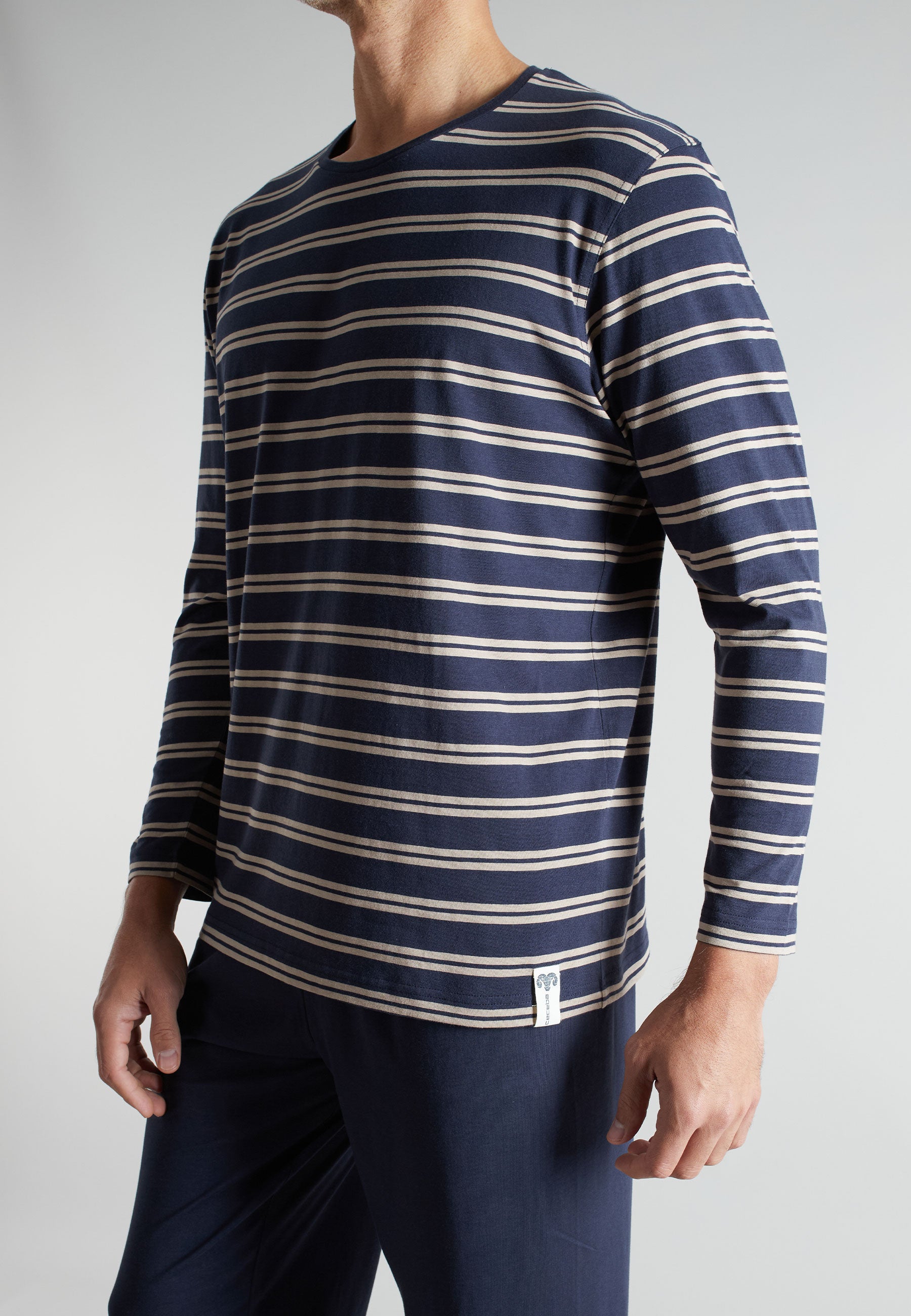 ceceba-herren-pyjama-blau-quergestreift-2 image 4
