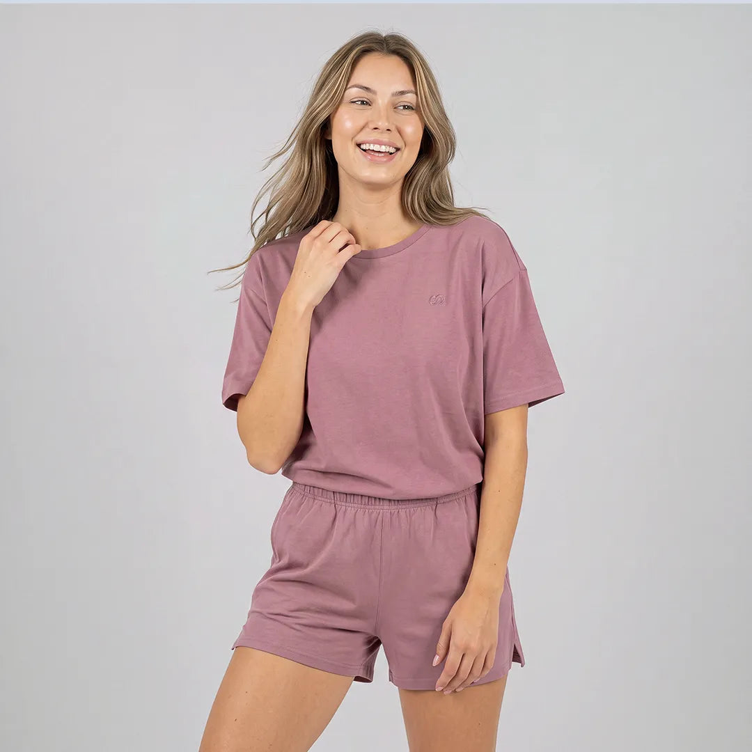 snocks-schlafanzug-set-damen-kurz-dusky-mauve-modal-bio-baumwolle image 3