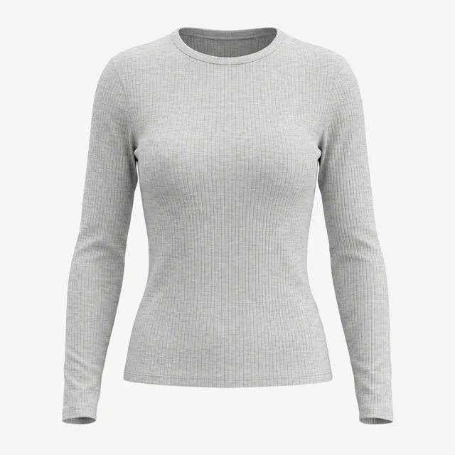 snocks-langarmshirt-damen-rippstruktur-hellgrau-meliert image 1