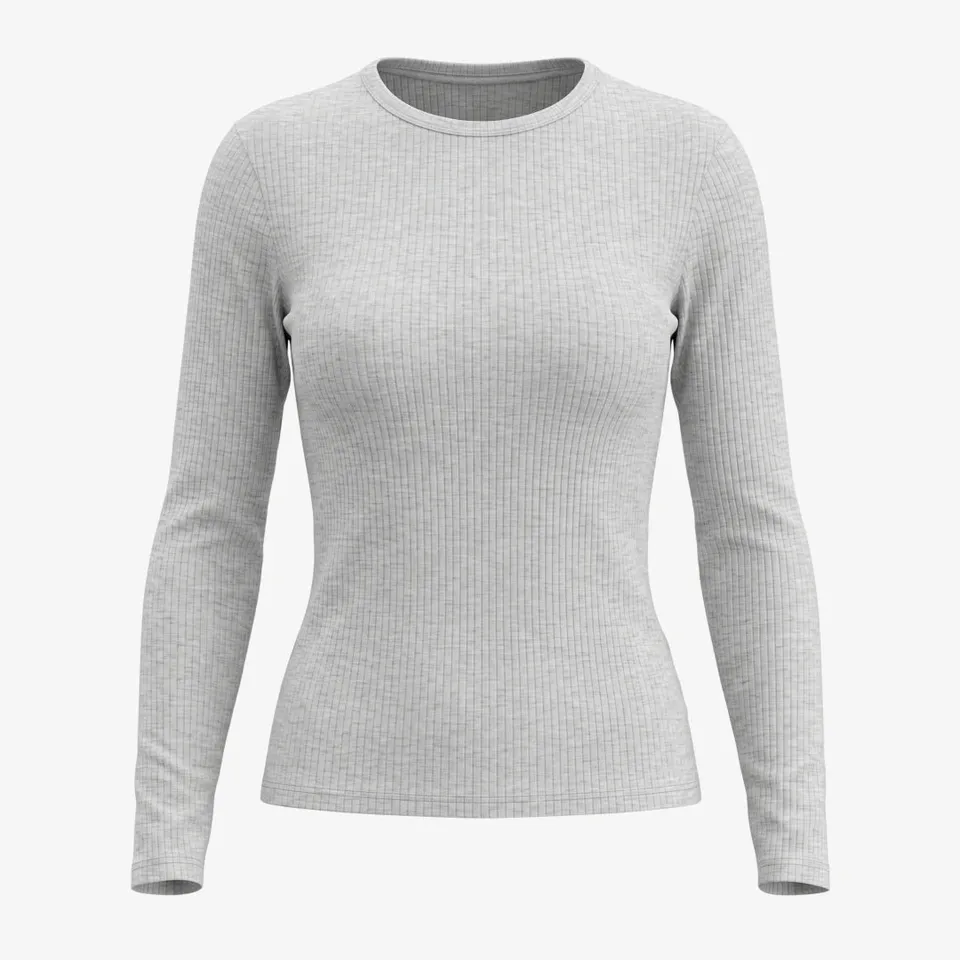 snocks-langarmshirt-damen-rippstruktur-hellgrau-meliert image 1