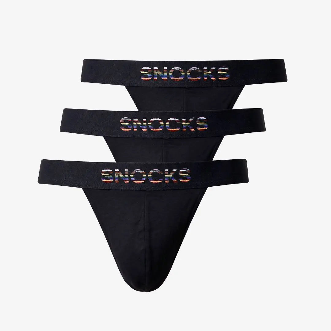 snocks-m-nner-tanga-pride-schwarz-bio-baumwolle-slip image 1