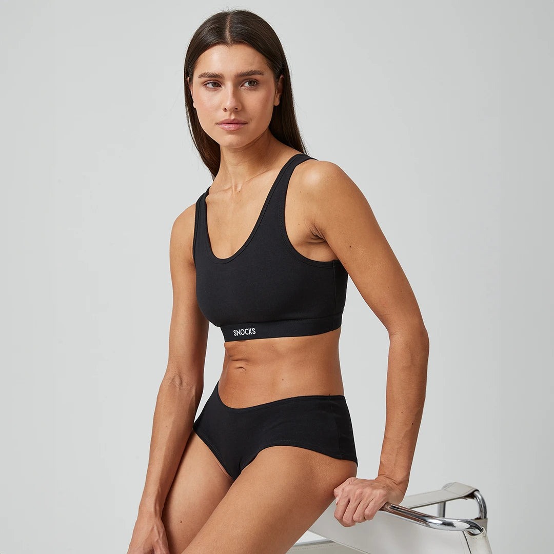 snocks-hipster-panties-damen-mix-wei-hellgrau-schwarz image 7