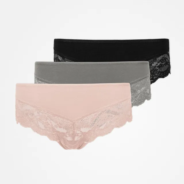 snocks-hipster-panties-mit-spitze-mix-apricot-gr-n-schwarz image 1