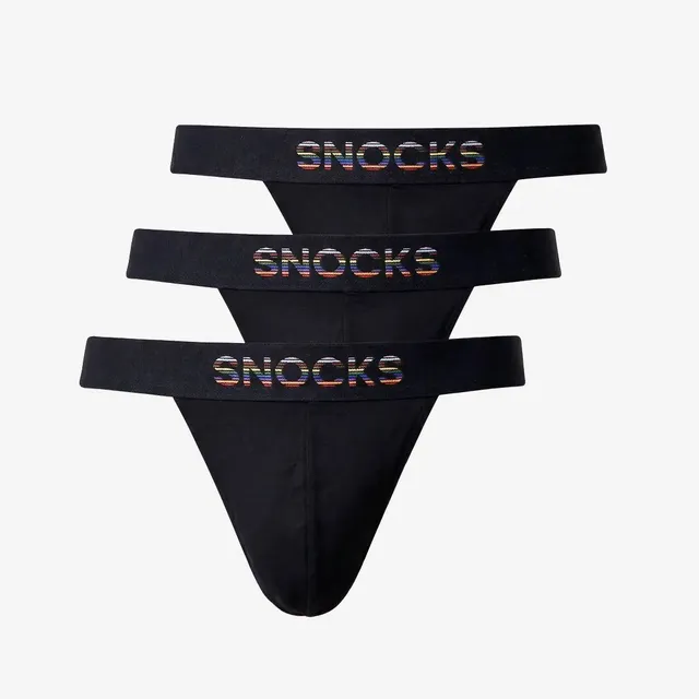snocks-m-nner-tanga-pride-schwarz-bio-baumwolle-slip image 1