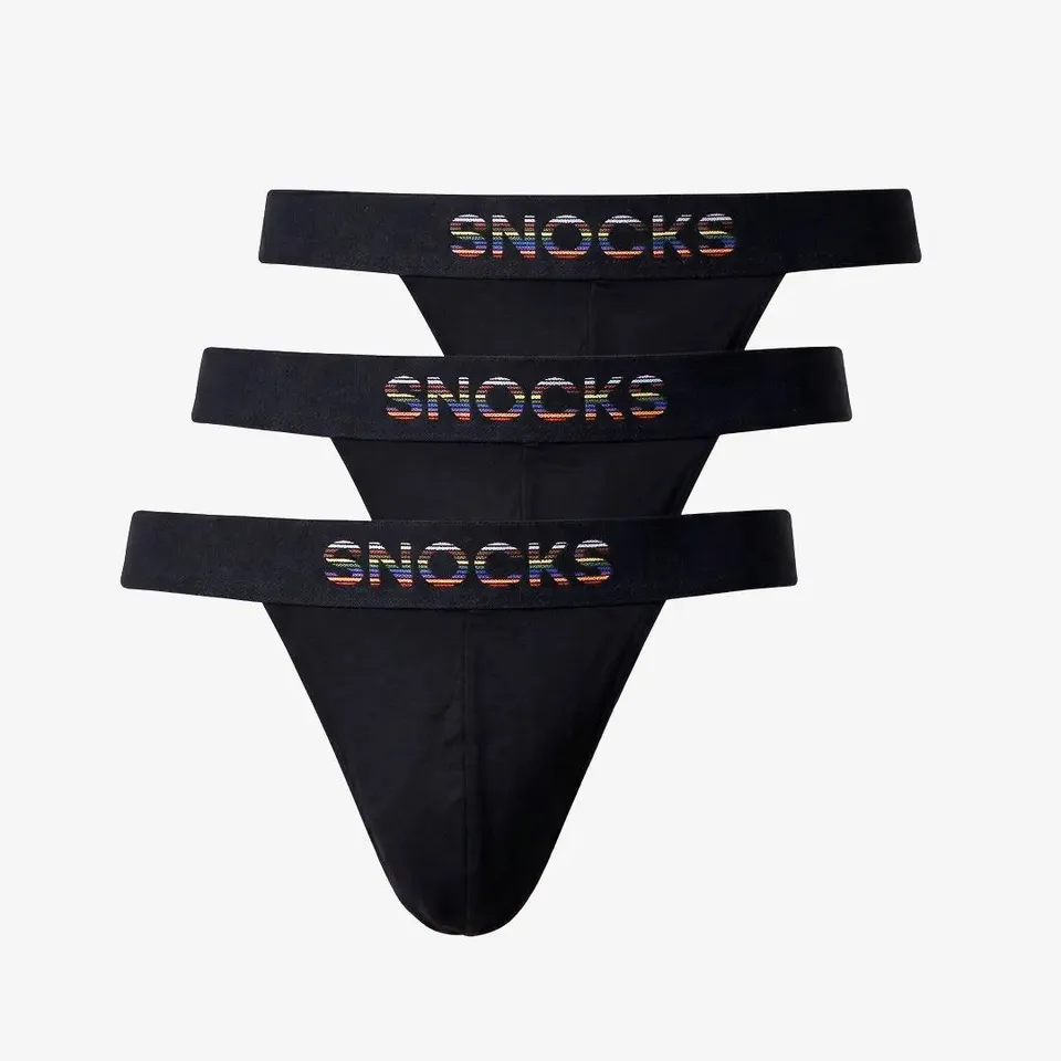 snocks-m-nner-tanga-pride-schwarz-bio-baumwolle-slip image 1