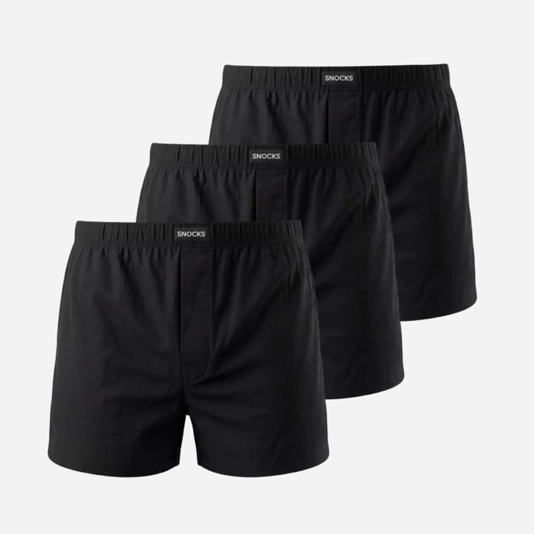 snocks-american-boxershorts-jersey-weite-boxershorts-in-schwarz image 1