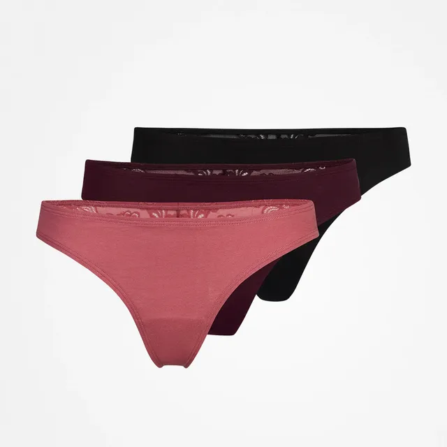 snocks-tangas-mit-spitze-mix-mauve-weinrot-schwarz-damen image 1