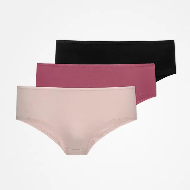 snocks-hipster-panties-damen-3er-mix-apricot-mauve-schwarz image 1