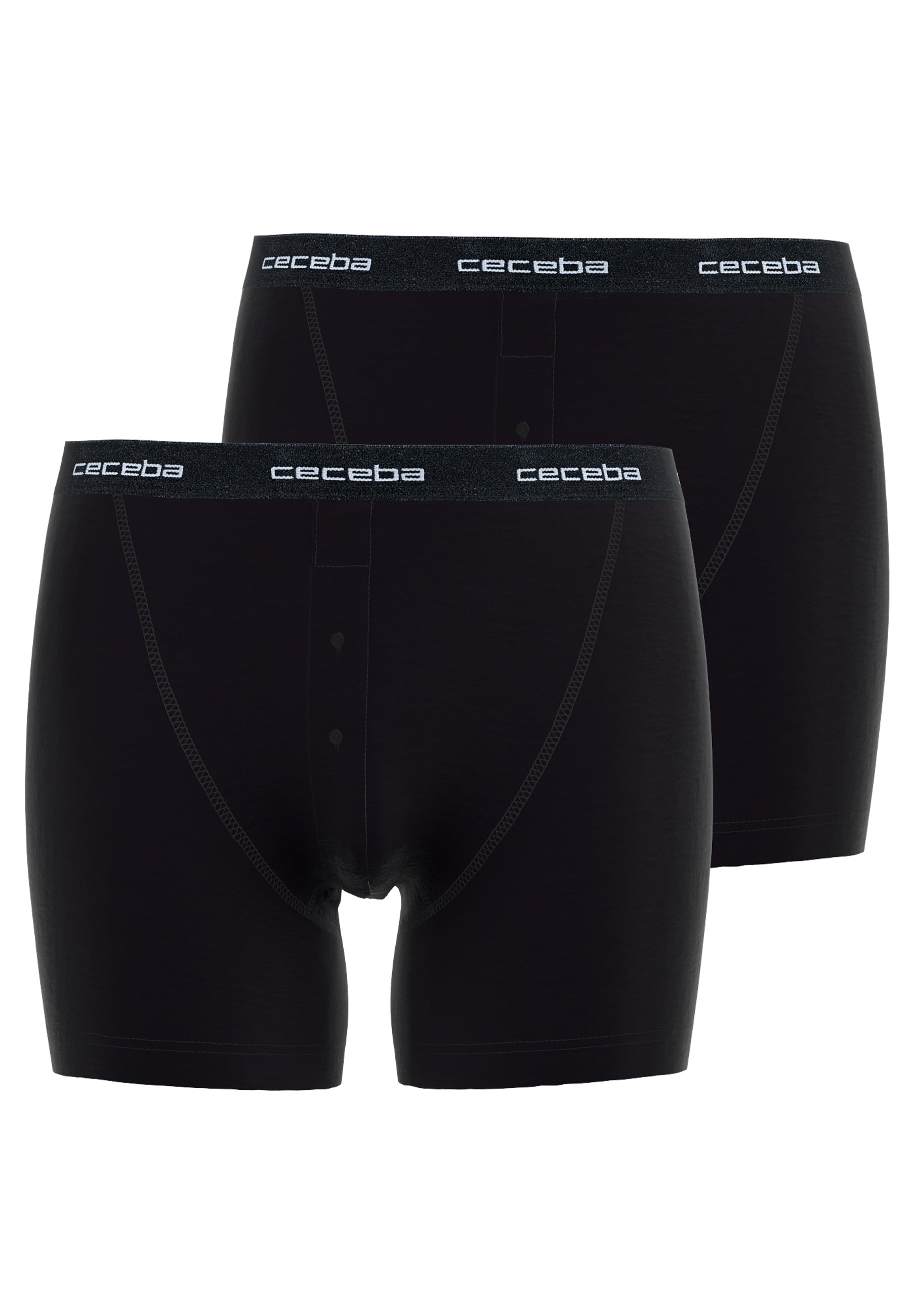 ceceba-herren-long-pants-schwarz-uni-2er-pack-oberschenkellange-shorts image 1