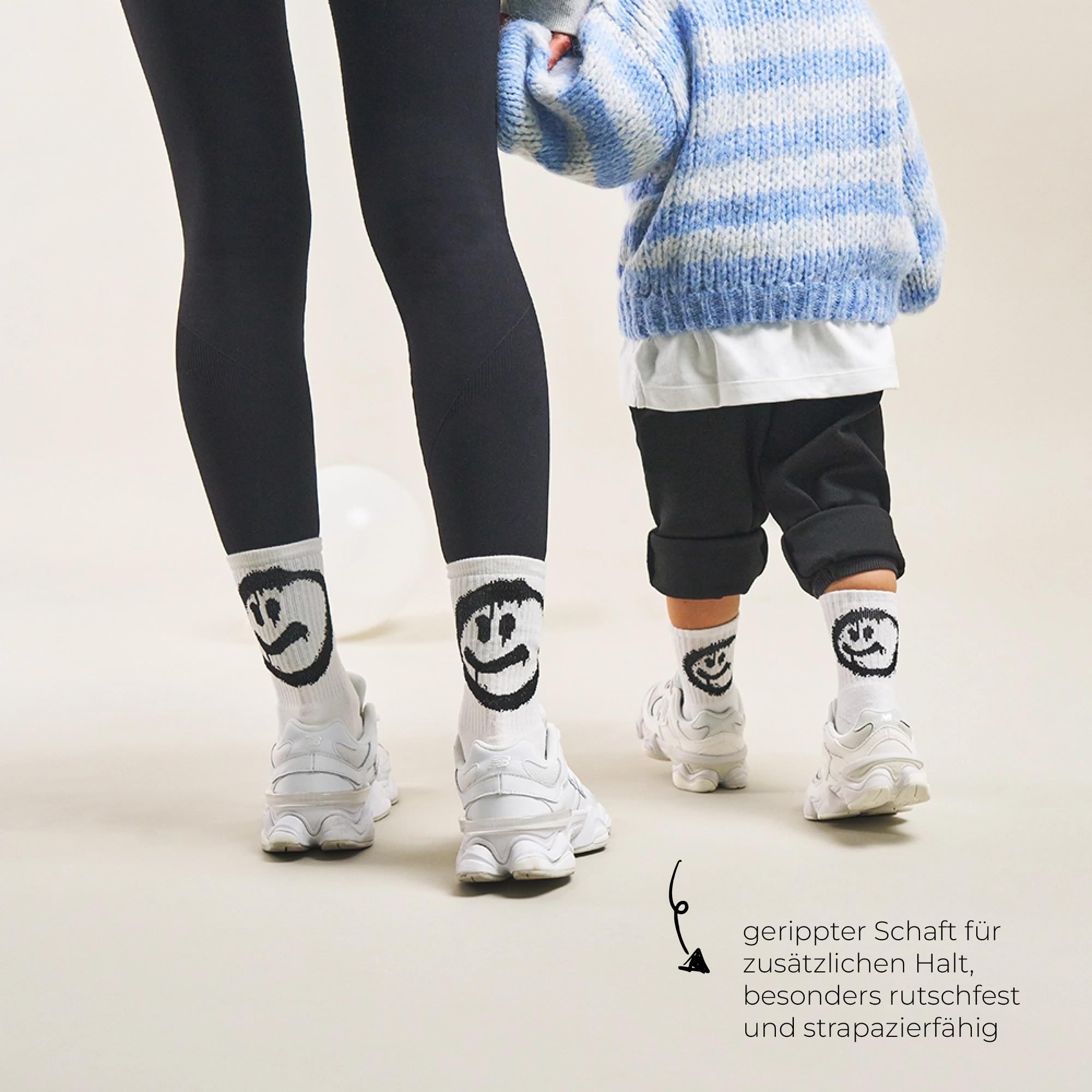 von-jungfeld-tennissocken-kinder-crew-socks-bio-baumwolle-smiley image 2