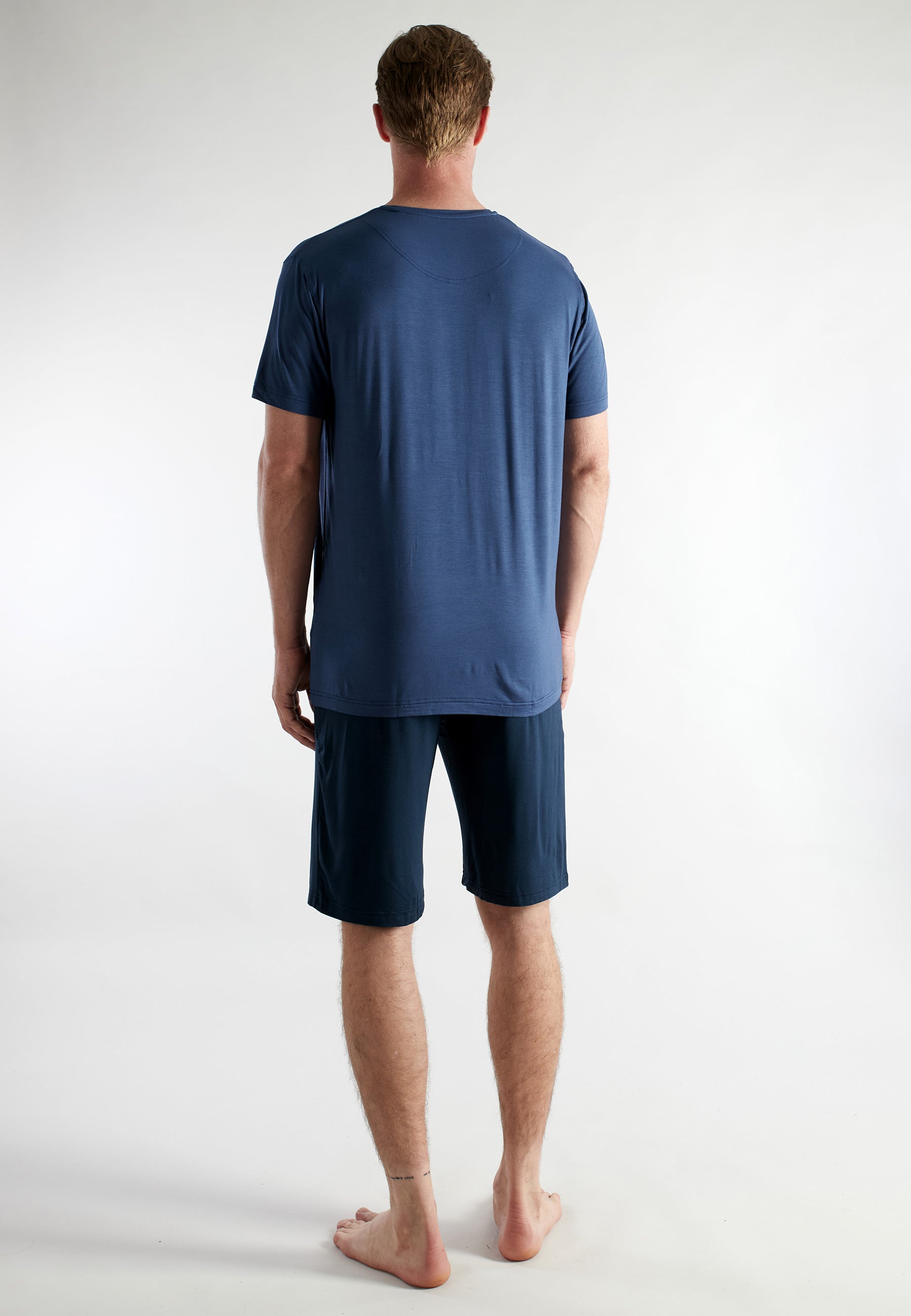 ceceba-herren-shorty-blau-uni-bambus-pyjama-kurz image 3