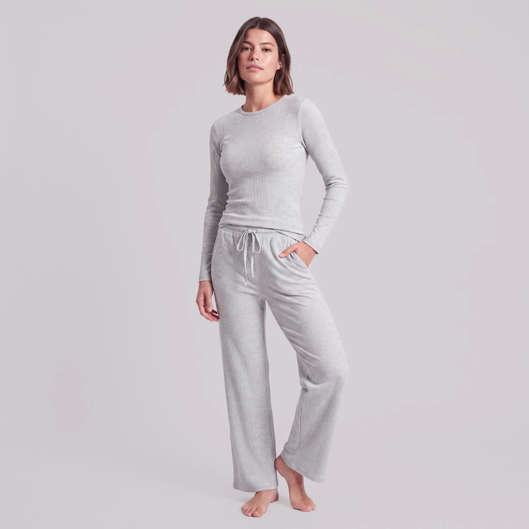 snocks-loungehose-damen-rippstruktur-hellgrau-meliert image 2