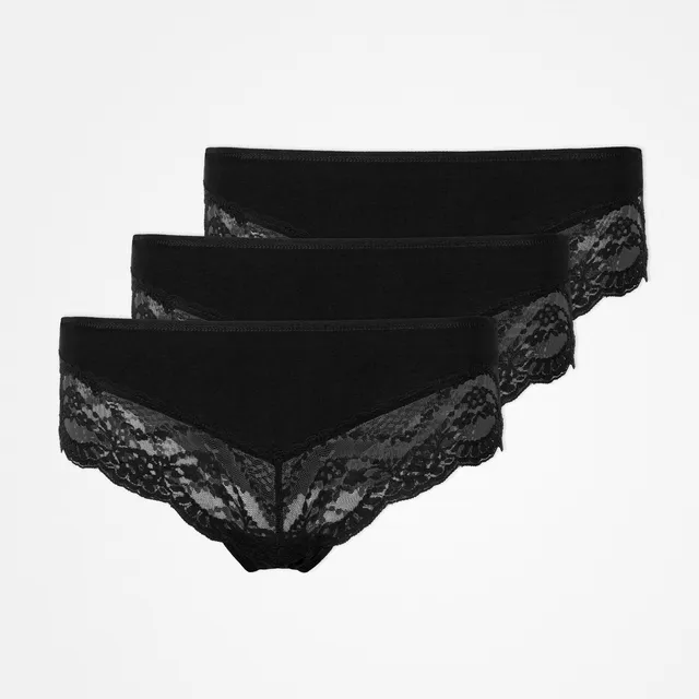 snocks-hipster-culotte-mit-spitze-noir-schwarz-bio-baumwolle-slip image 1