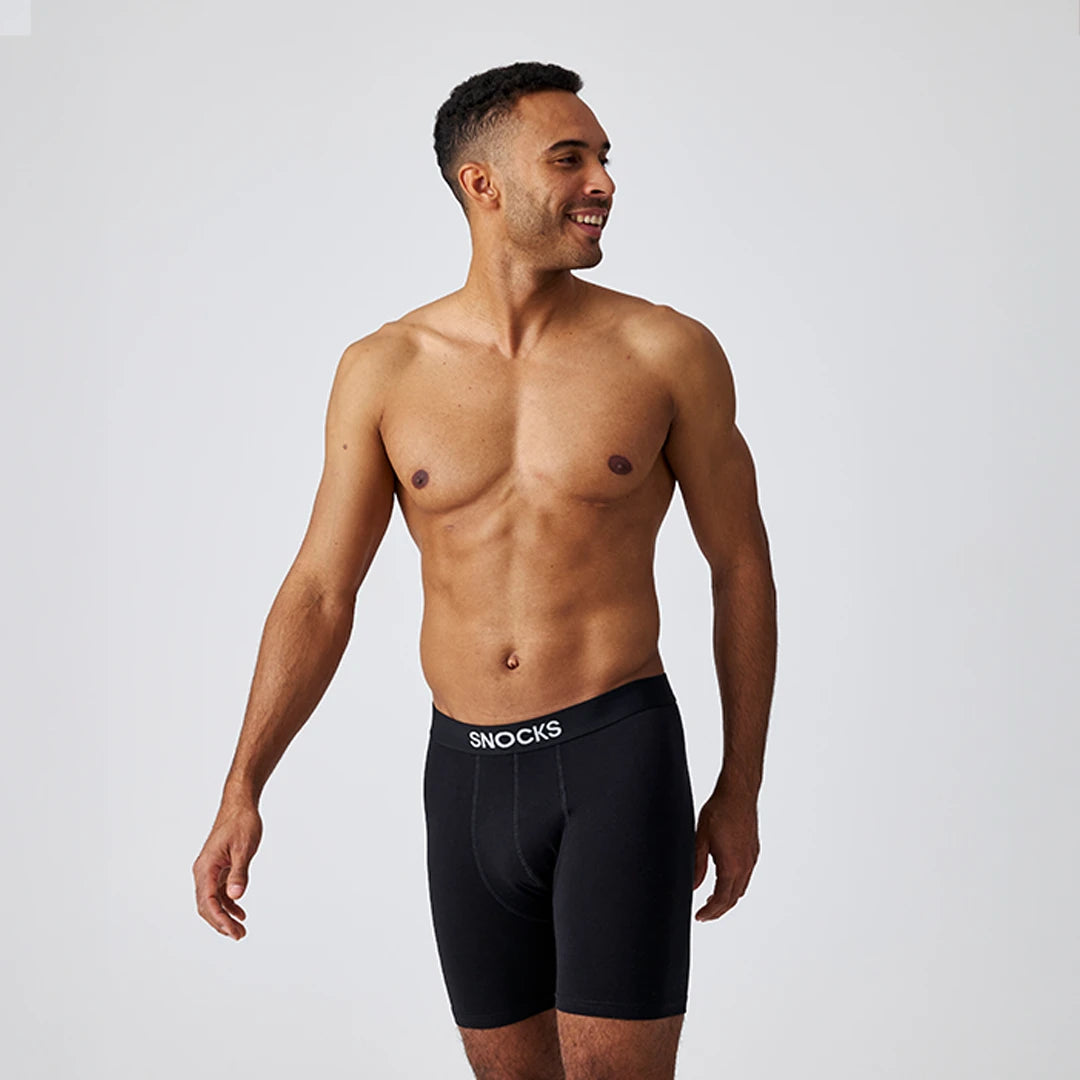 snocks-lange-boxershorts-mix-schwarz-grau-dunkelblau-herren-eng-mit-l-ngerem-bei image 2